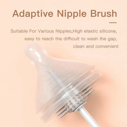 Silicone Baby Bottle Brush Cleaning 360 Degree Rotation