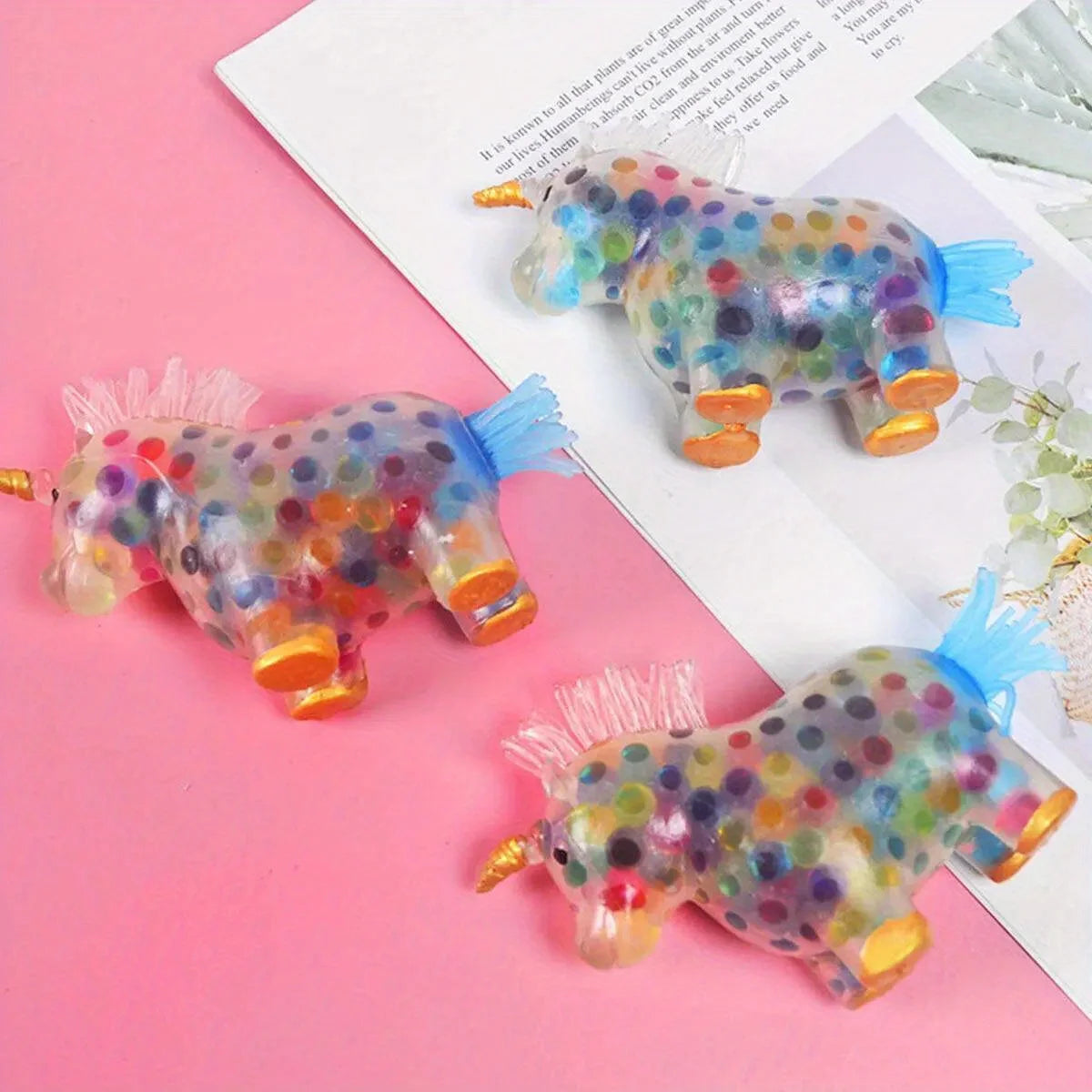 Unicorn Stress Balls Fidget Ball Toy Colorful Gel Water