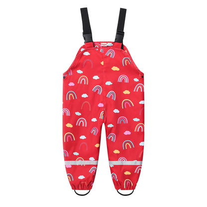 Toddler Rain Adjustable Printed Waterproof Trousers Overalls (Age 18M-6YRS)