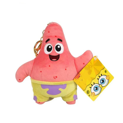 Plush SpongeBob Patrick Star Gary Squidward Tentacles Stuffed Keychain Pendant - 12cm