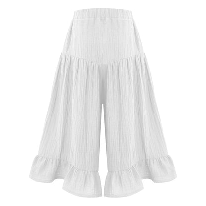 Girls Wide Leg Ruffled Trousers (Age 6M-8YRS)