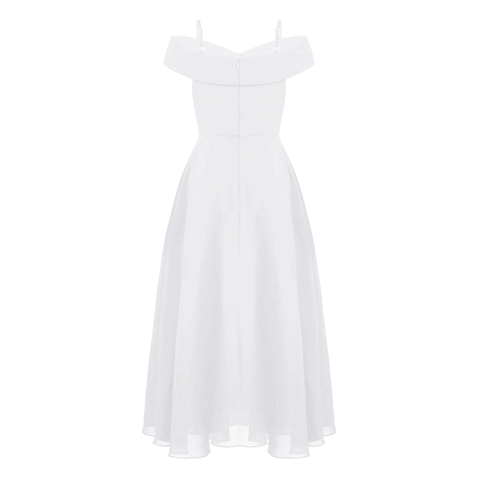 Girls Chiffon Off-the-Shoulder Adjustable A-Line Dress (Age 4-16 YRS)
