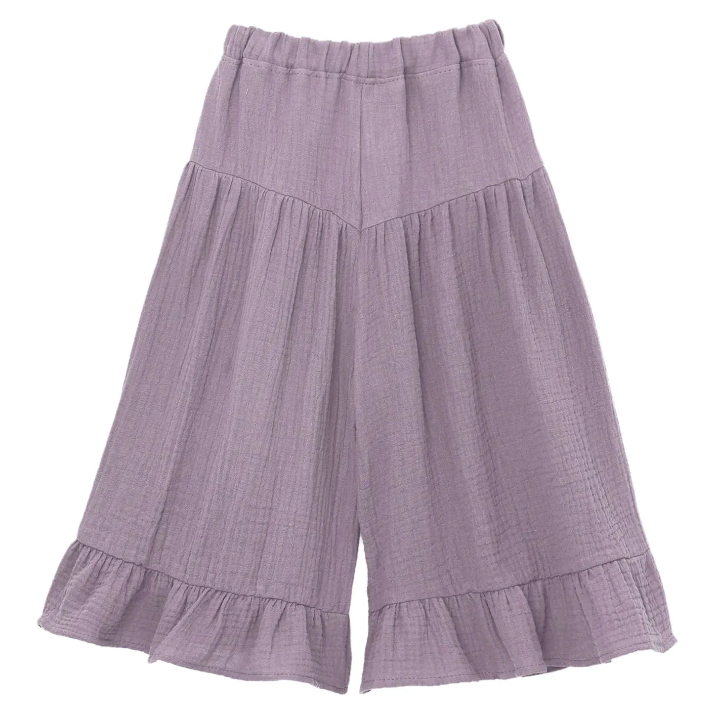 Girls Wide Leg Ruffled Trousers (Age 6M-8YRS)