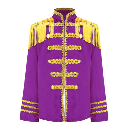Girls 60s Retro Band Musician Costume Tassel Jacket (Age 6-16 YRS)