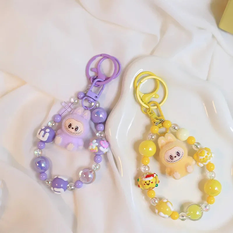 Labubu Doll Keychain Beaded Backpack Pendant
