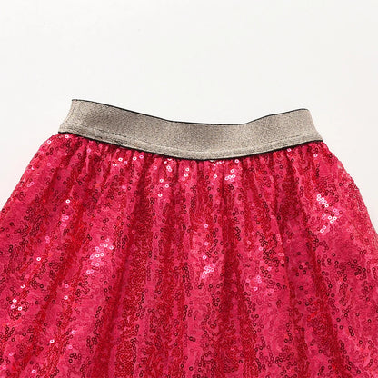 Girls Pink Sequin Skirt (Age 3-10YRS)