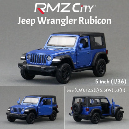 RMZ City 1/36 scale model of a Jeep Wrangler Rubicon Toy Car