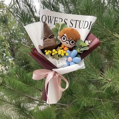 Harry Potter Plush Bouquet | Handmade Wizarding World Stuffed Doll Flower Arrangement 3-32cm