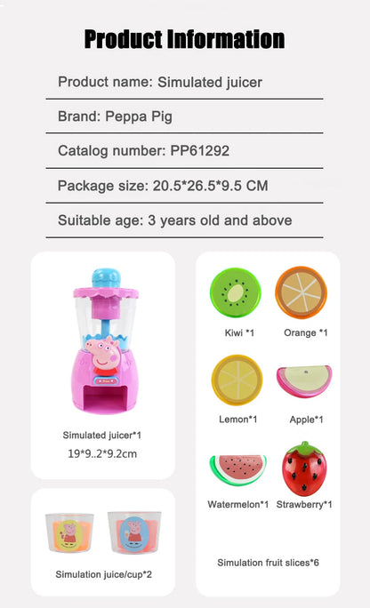 Peppa Pig – Simulated Juicer Pretend Play Blender Toy with Fruit Pieces | Kids Roleplay Kitchen Set