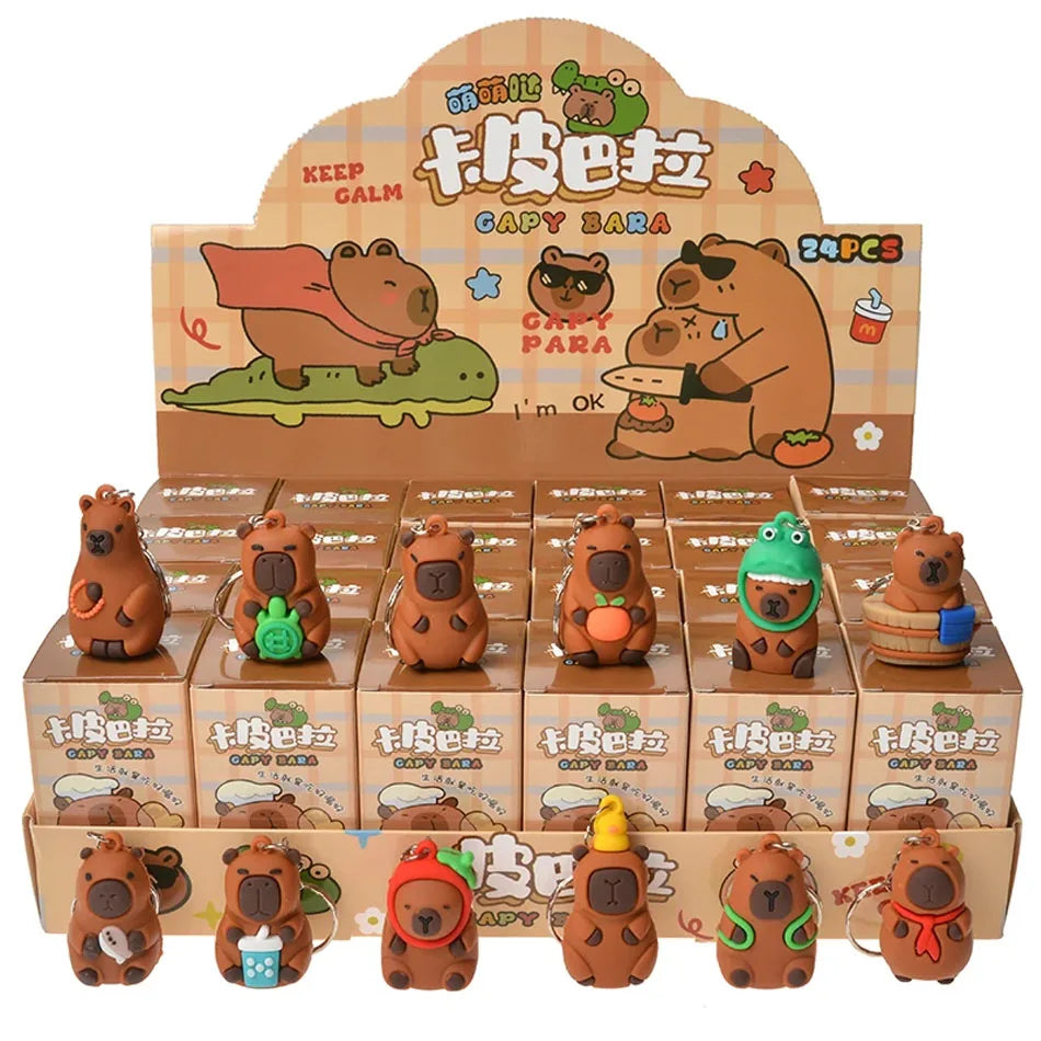 24-Piece Capybara, Stitch & Sanrio Set | Mini Keychain Collectibles | Blind Box Multicolor