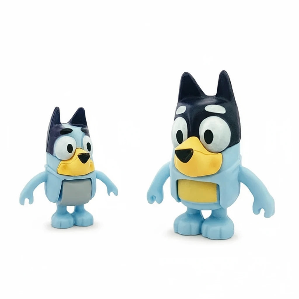 Bluey & Bingo Anime Figure Set – 8-Piece Poseable Model Toys