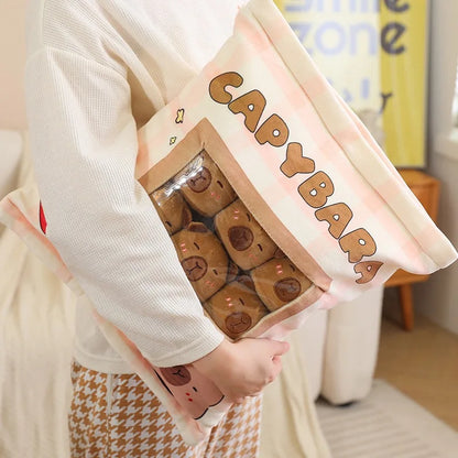 Plush Bag Of Capybara Snack Pudding Stuffed Toy - 35cmx45cm