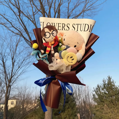 Harry Potter Plush Bouquet | Handmade Wizarding World Stuffed Doll Flower Arrangement 4-35cm