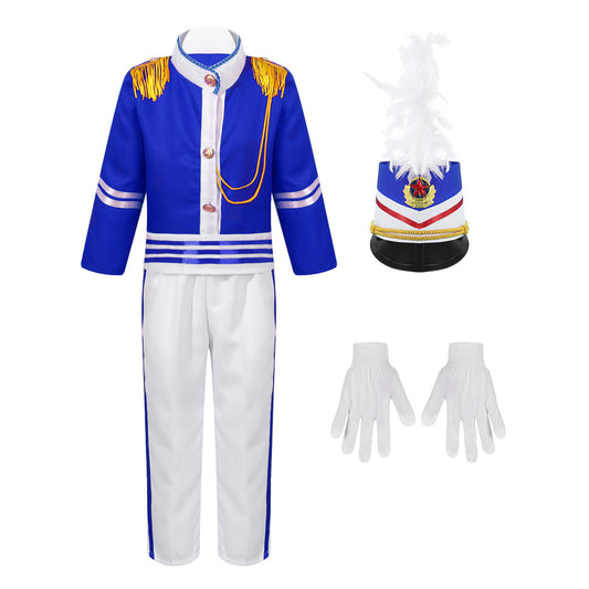 Kids Nutcracker Costume Drum and Trumpet Team Costume (Age 4-12YRS)
