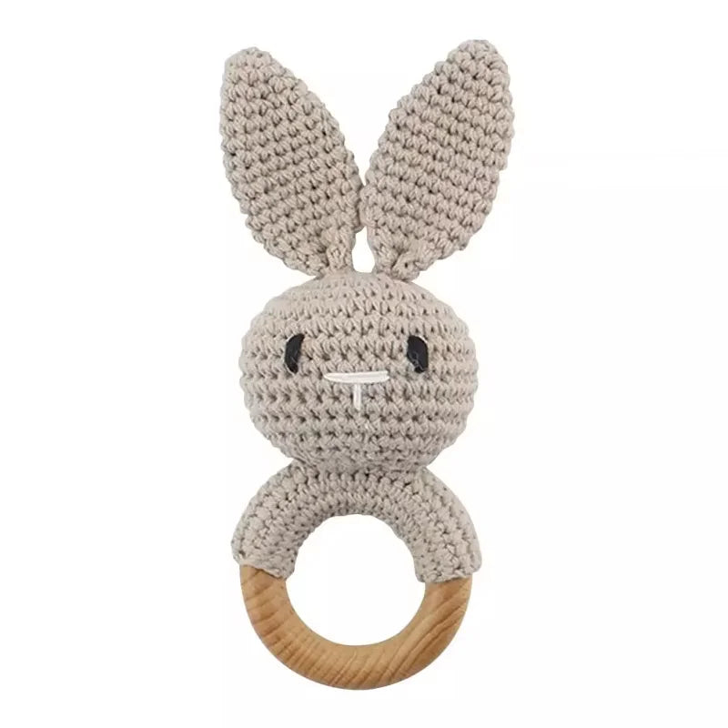 Baby Crochet Bunny Rattles Gray Bunny