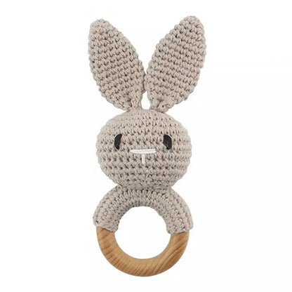 Baby Crochet Bunny Rattles Gray Bunny
