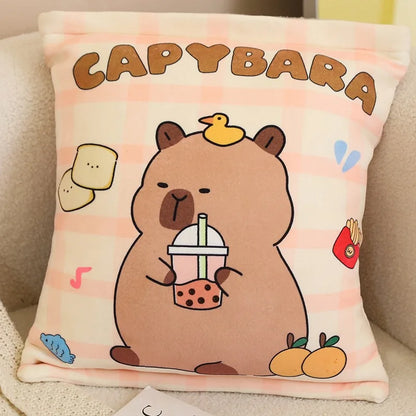 Plush Bag Of Capybara Snack Pudding Stuffed Toy - 35cmx45cm
