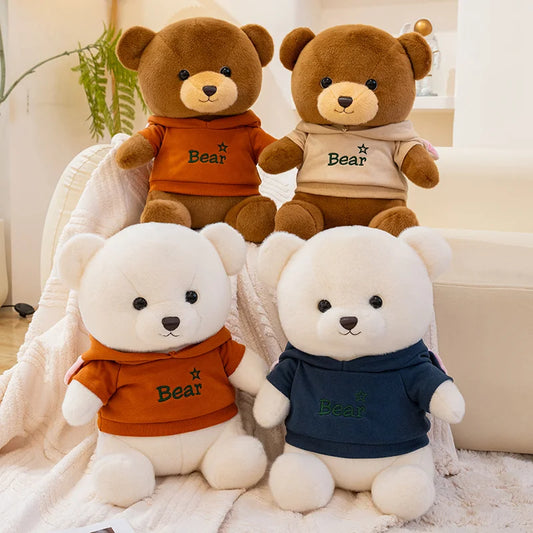 Plush Hoodie Teddy Bear Stuffed Toy 23-45cm