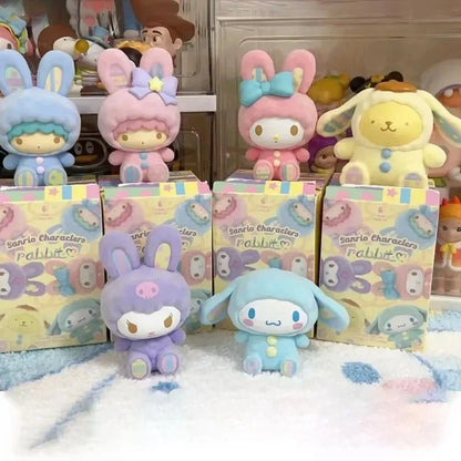 Sanrio Characters Fluffy Rabbit Blind Box Series Figure Model