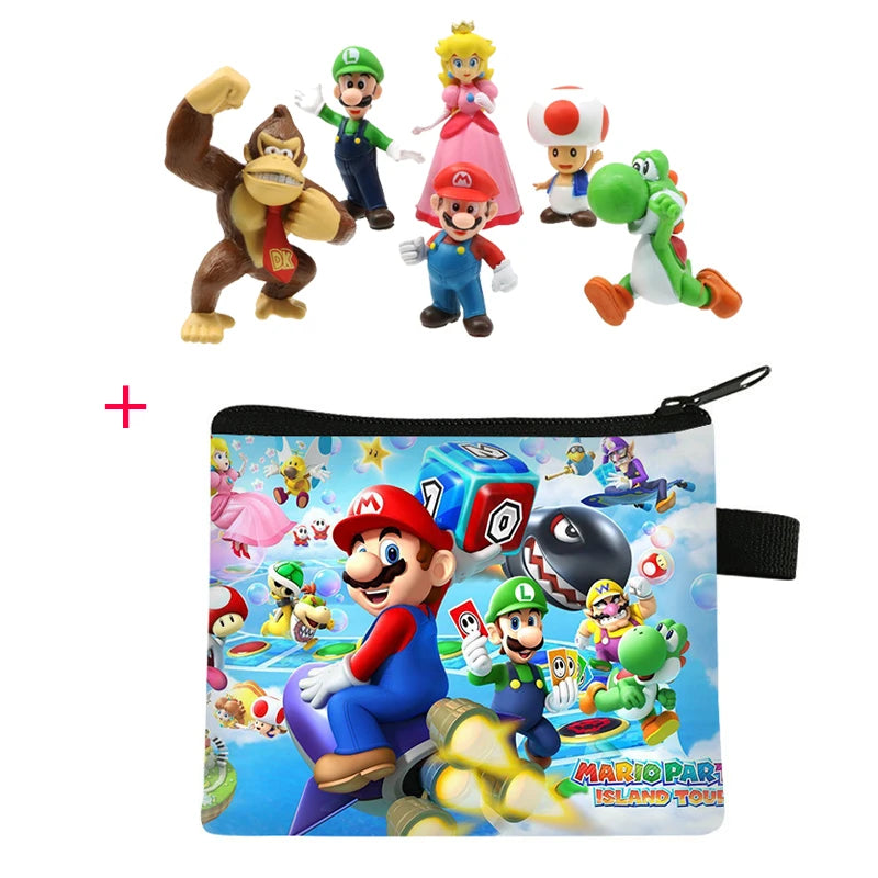 Super Mario Bros Action Figure Set – 6-Piece PVC Model Collection | Luigi, Yoshi, Donkey Kong & More