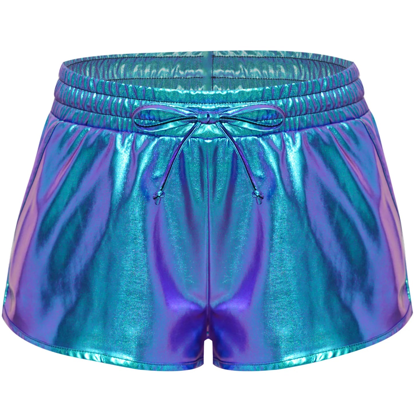 Girls Metallic Drawstring Shorts (Age 3-12 YRS) Blue