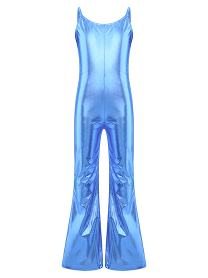 Girls Metallic Gymnastic Jumpsuit (Age 4-16YRS)