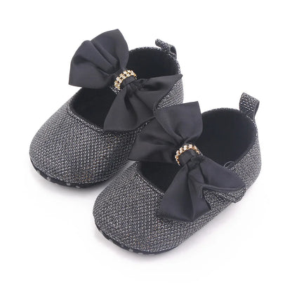 Baby Girls Rhinestone Embellished Shoes (Age Newborn-18M) Black