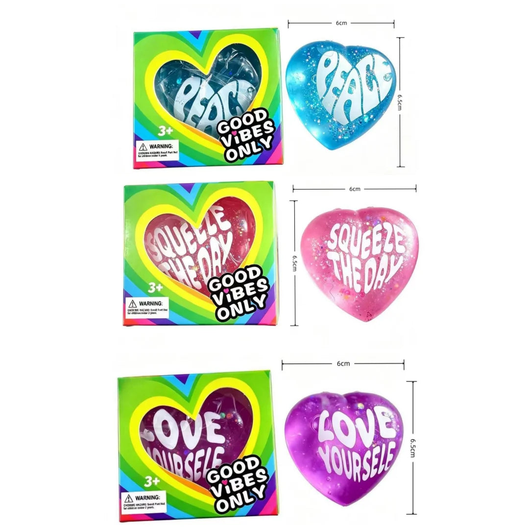 NeeDoh Good Vibes Only Heart – Super Solid Squish Sensory Stress Relief Toy