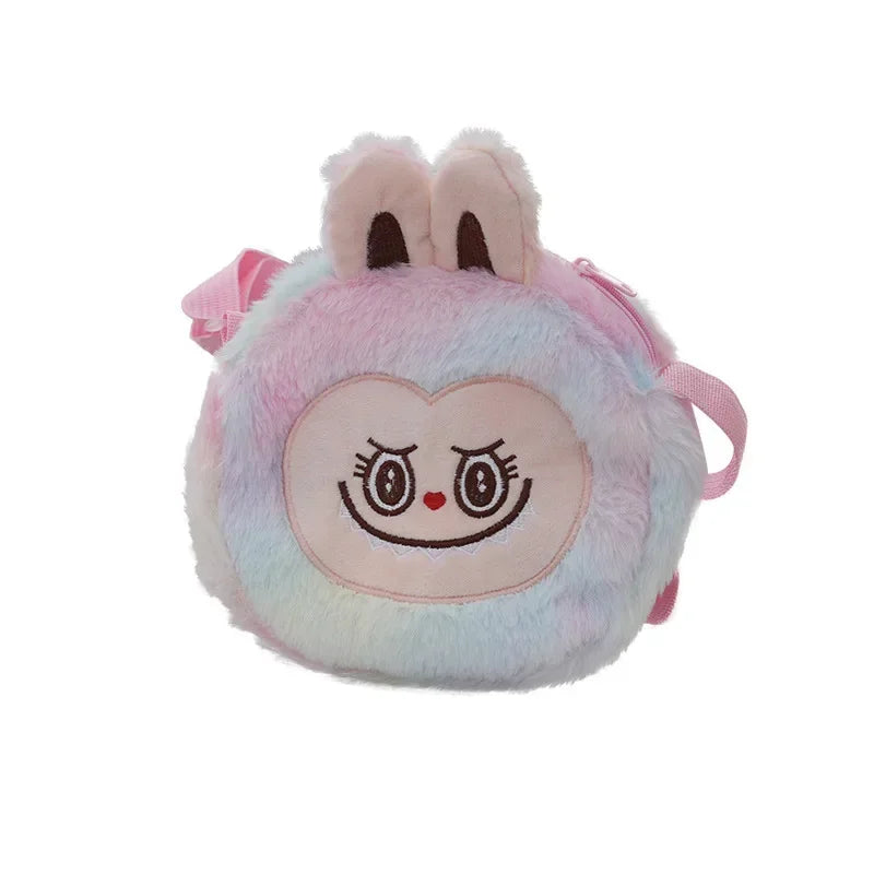 Labubu Furry Plush Shoulder Bag – Cute Kawaii Crossbody Cartoon Bag