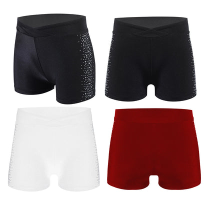 Girls Rhinestones Dance Shorts (Age 4-16 YRS)