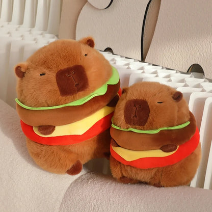 Plush Hamburger Capybara Stuffed Toy 20-25cm