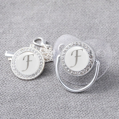 Baby Personalized Rhinestone Pacifier Luxury Clips