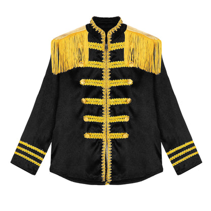 Girls 60s Retro Band Musician Costume Tassel Jacket (Age 6-16 YRS)