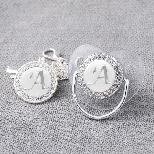 Baby Personalized Rhinestone Pacifier Luxury Clips A