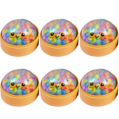 Mini Dumpling Squishy With Steamer – Crystal Soft Stress Relief Toy 6pcs