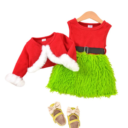 Baby/Toddler Girls Christmas Dress & Jacket Outfit (Age 9M-4YRS) Red