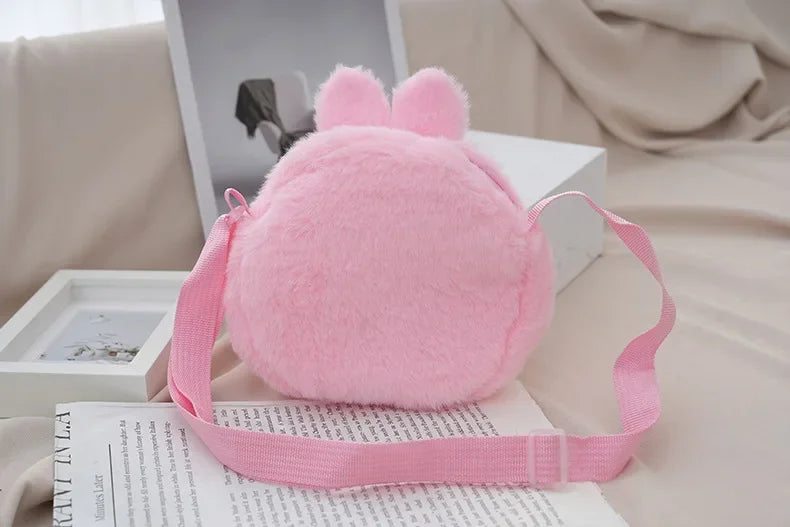 Labubu Furry Plush Shoulder Bag – Cute Kawaii Crossbody Cartoon Bag