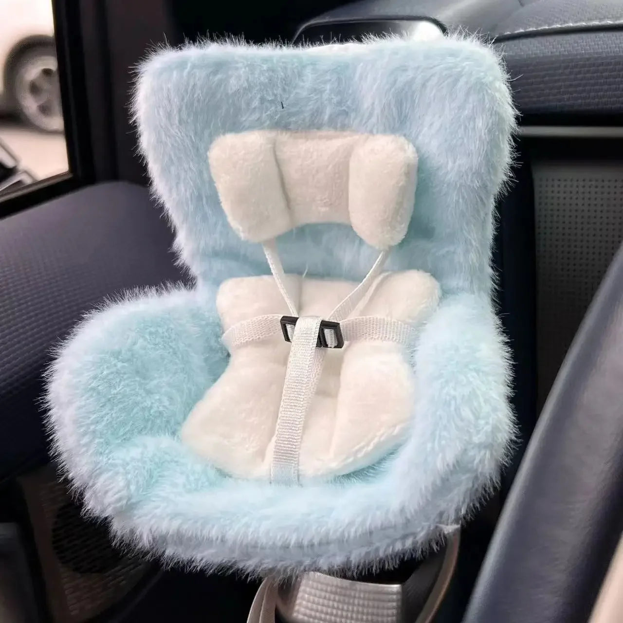 Labubu Doll Plush Car Seat 18cm Blue