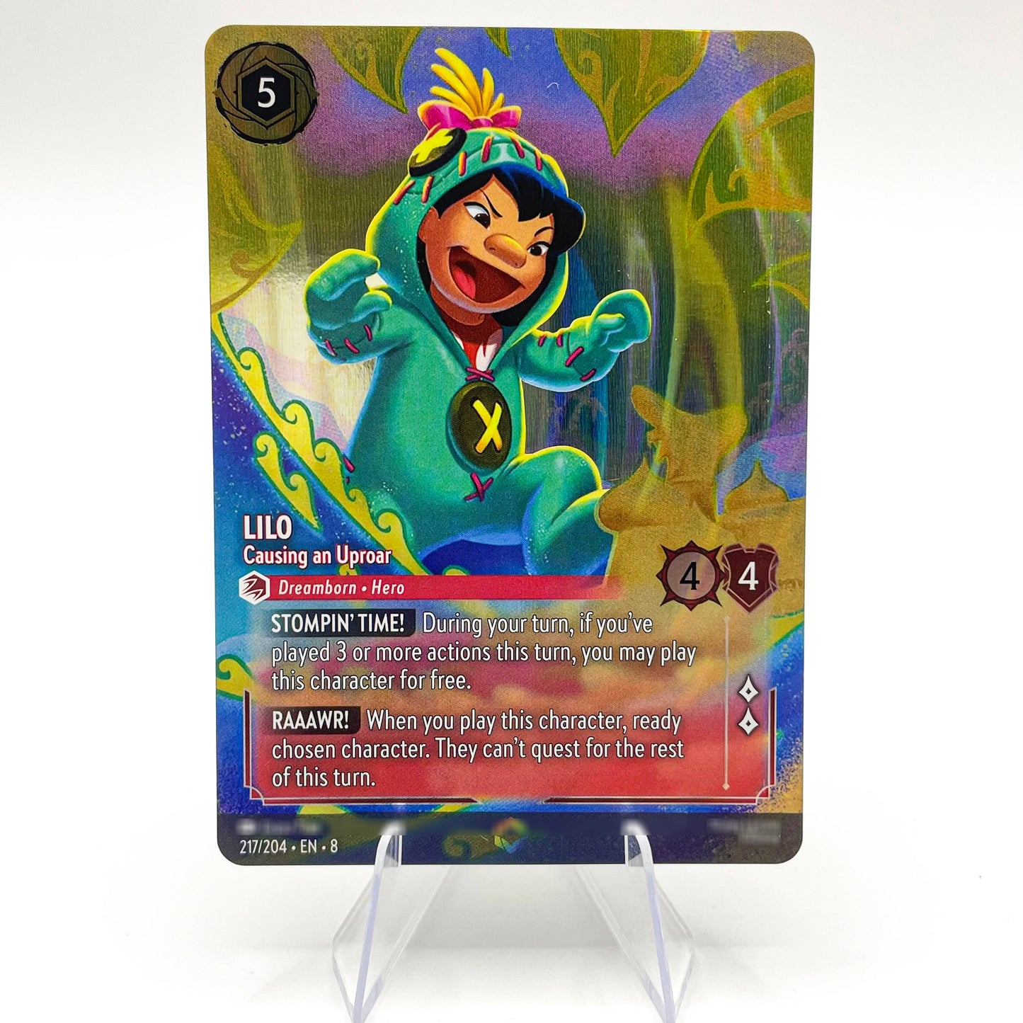 Lorcana Proxy Chapter 8 – Enchanted Foil TCG Card Set | Mushu, Perdita, Bambi, Lilo, Jasmine, Kuzco | English Edition 217-EN-8