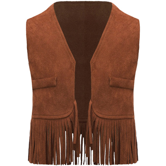 Baby Boys/Girls Western Cowboy Suede Tassels Vest (Age Newborn-24M)
