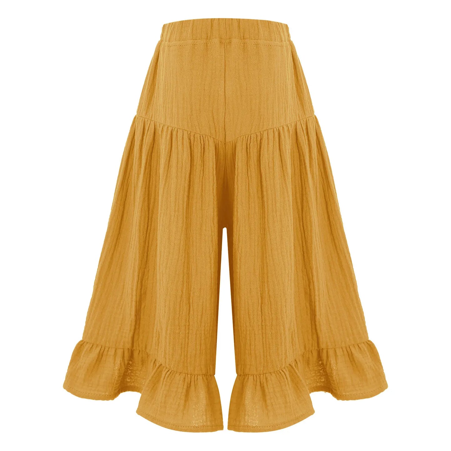 Girls Wide Leg Ruffled Trousers (Age 6M-8YRS)