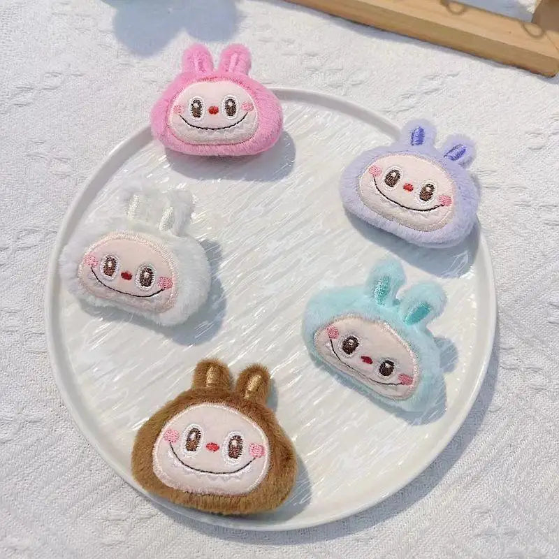 Labubu Double‑Sided Fabric Hair Clips | 3D Labubu Doll Barrettes