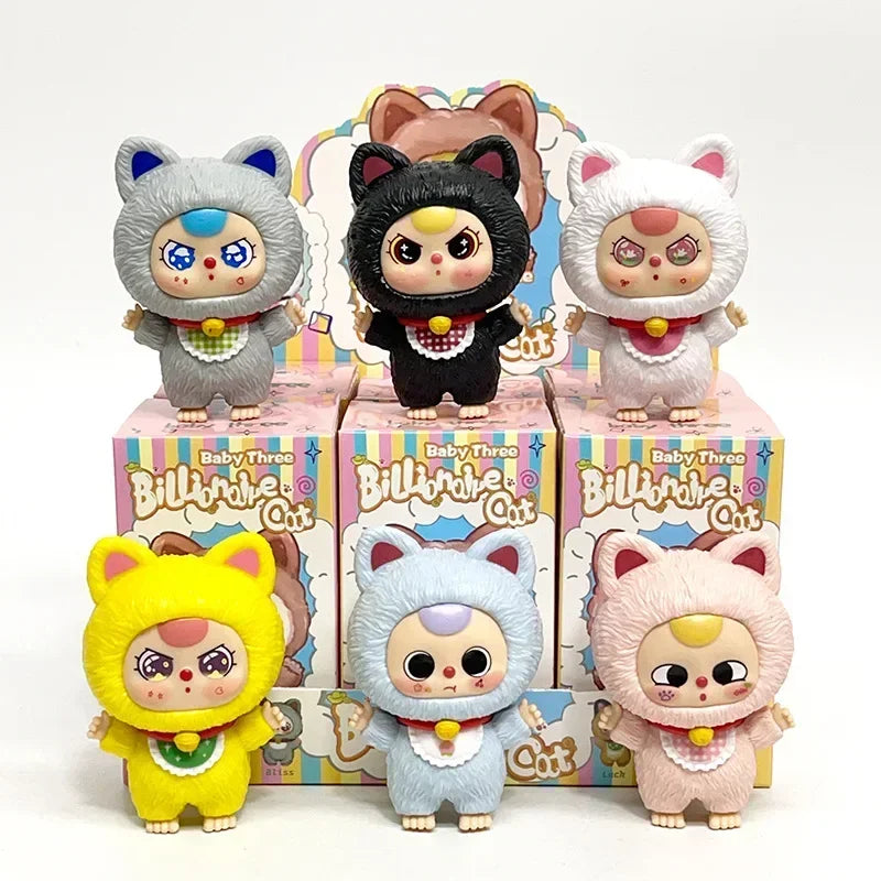 Baby Three Billionaire Lucky Cat Series – Blind Box | Cute Fortune Cat Collectible Figures