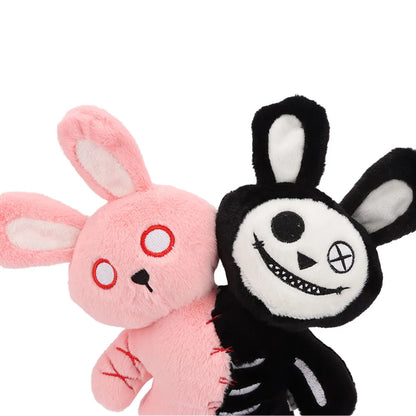 Plush Horrific Two-headed Skull Rabbit Stuffed Toy - 30cm