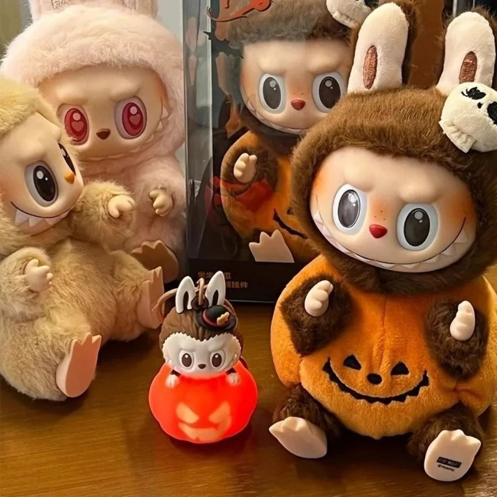 Labubu Happy Halloween Party Series-Sitting Pumpkin Vinyl Plush Pendant