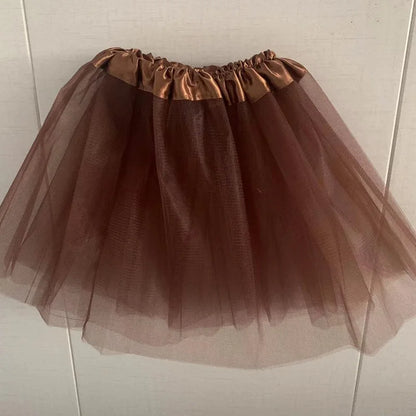 Girls Ballet Tutus Mini Skirt (Age 24M-7 YRS) Brown 2-7Y