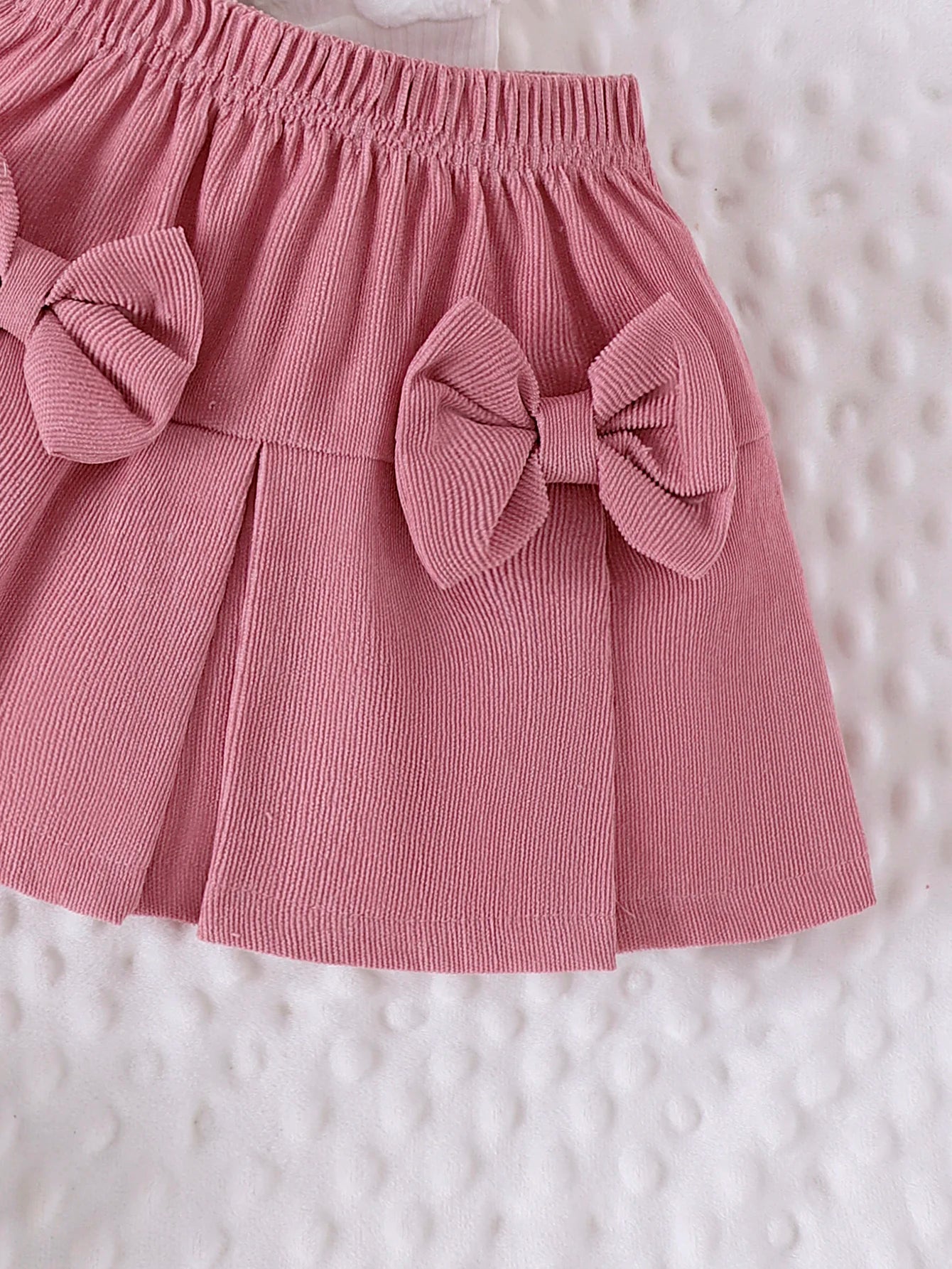 Baby/Toddler Girls Bubble Sleeve Heart Top + Pink Short Skirt Set (Age 6M-3 YRS)