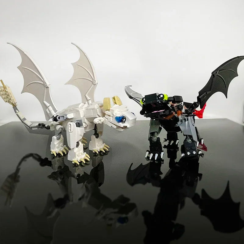 Toothless‑Style Dragon MOC Building Set | LEGO‑Compatible Construction Bricks for Kids & Collectors
