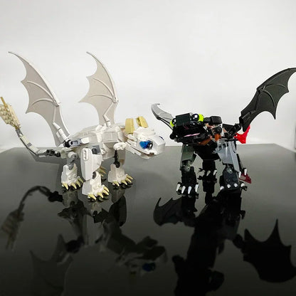 Toothless‑Style Dragon MOC Building Set | LEGO‑Compatible Construction Bricks for Kids & Collectors
