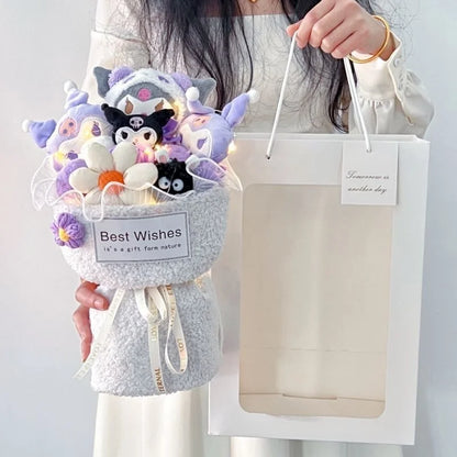 Sanrio Plush Flower Bouquet | Cute Cartoon Plush Dolls • Everlasting Plush Flowers